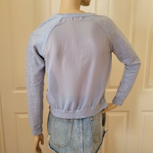 Abercrombie & Fitch Sheer Back Sweatshirt SZ M Light Blue - Picture 4 of 11